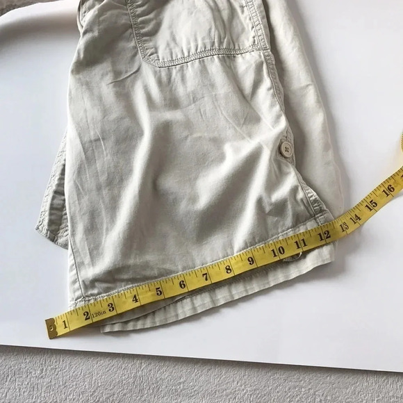 Beige Cream Bermuda casual shorts sporty  athletic hiking tie waist size 14 - Picture 16 of 16